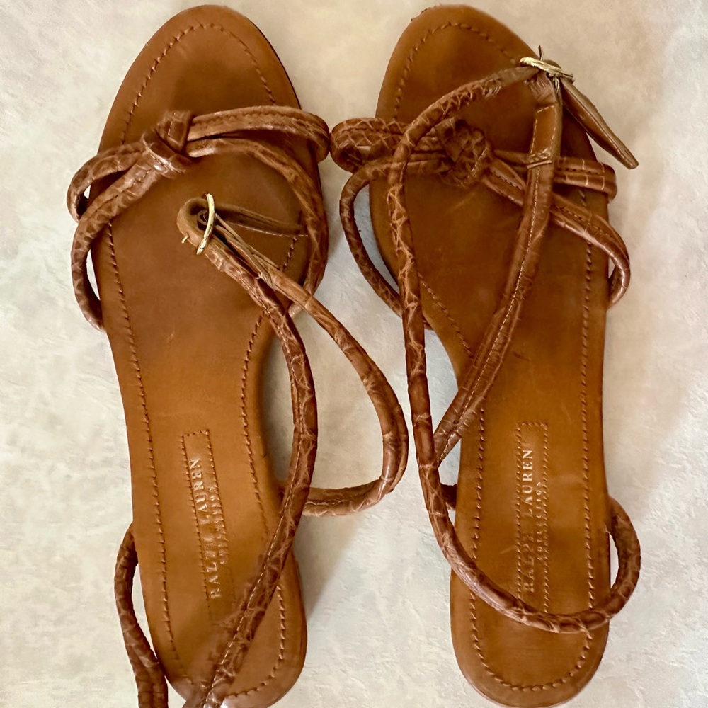 Ralph Lauren Brown Strappy Sandals for Summer